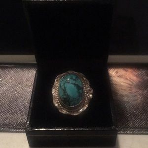 Native American Handmade Pilot Mt. Turquoise Ring